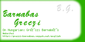 barnabas greczi business card